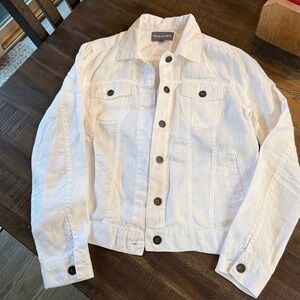 Michael Stars Crisp White lightweight Jean linen jacket